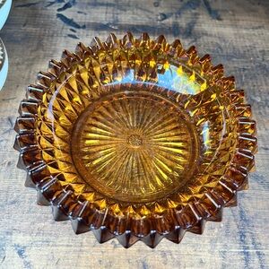 Vintage Amber Glass Ashtray